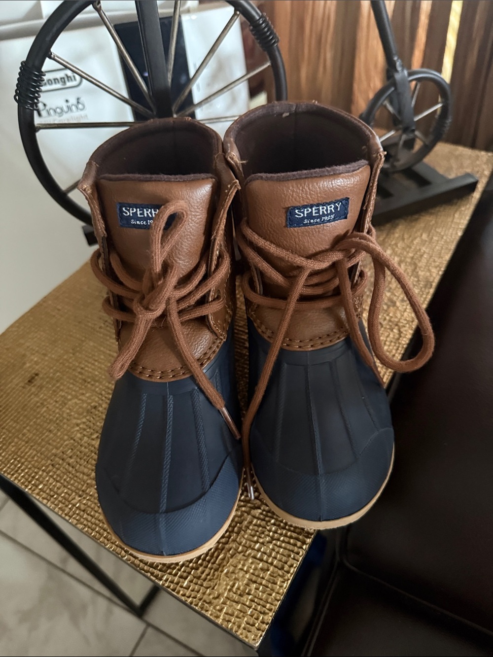 Sperry Kids Navy and Brown Waterproof Duck Boots